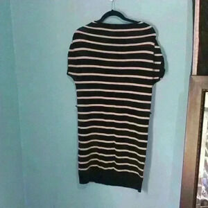 Calvin Klein size S  dress midi-length cotton blend black and white nautical bea